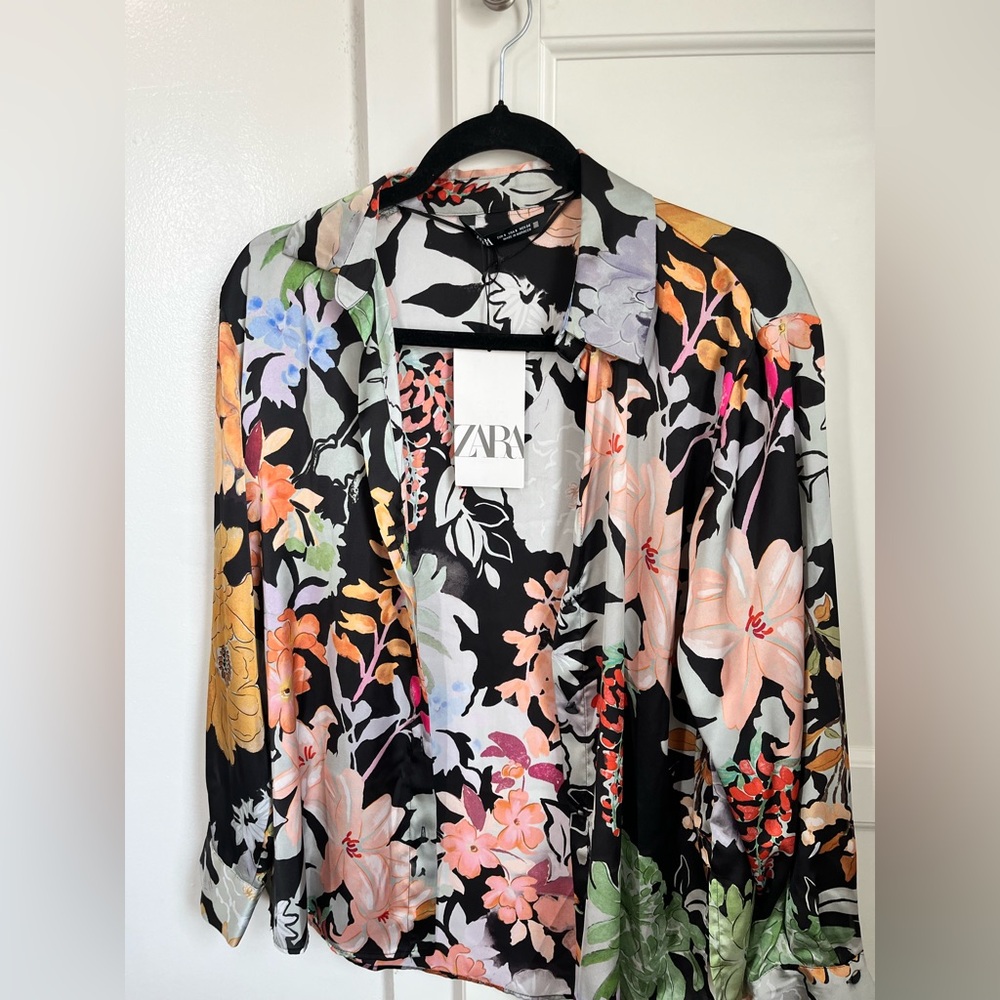 Zara Multicolor Floral Pattern Top